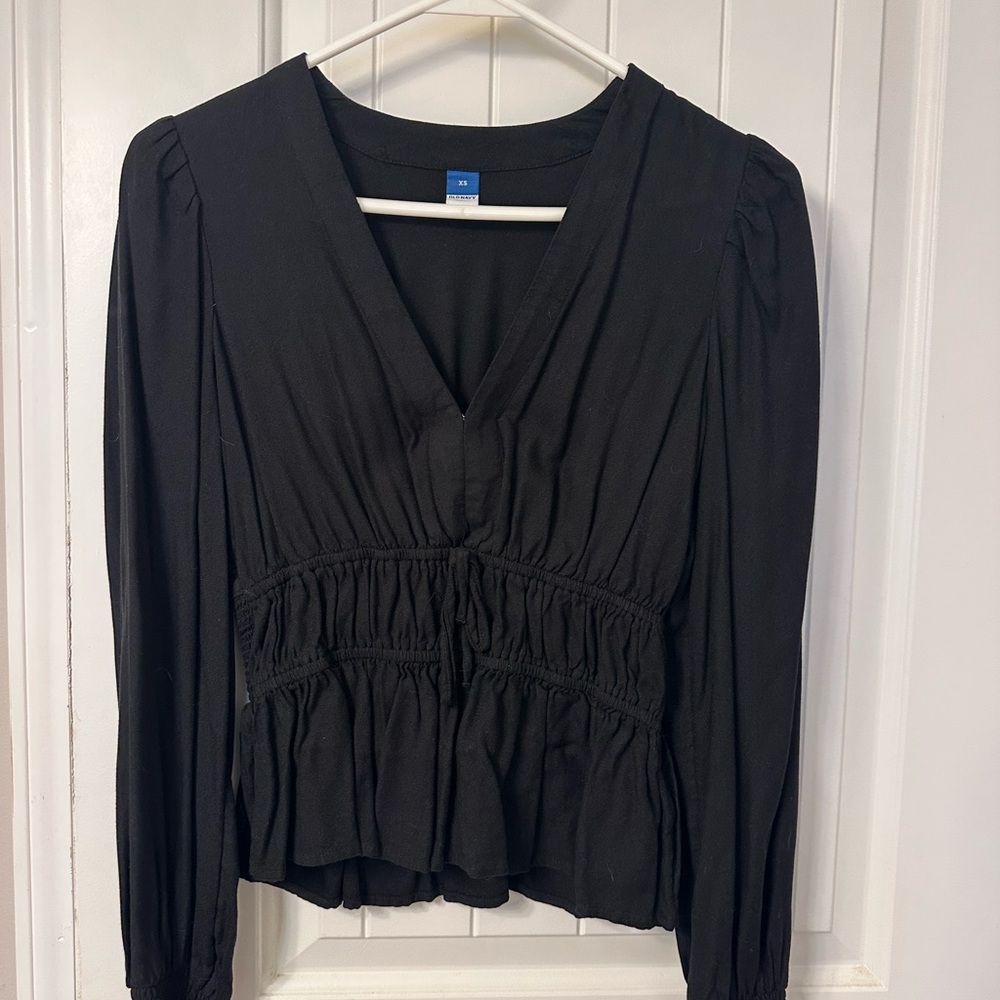 Old Navy Black V-Neck Blouse
